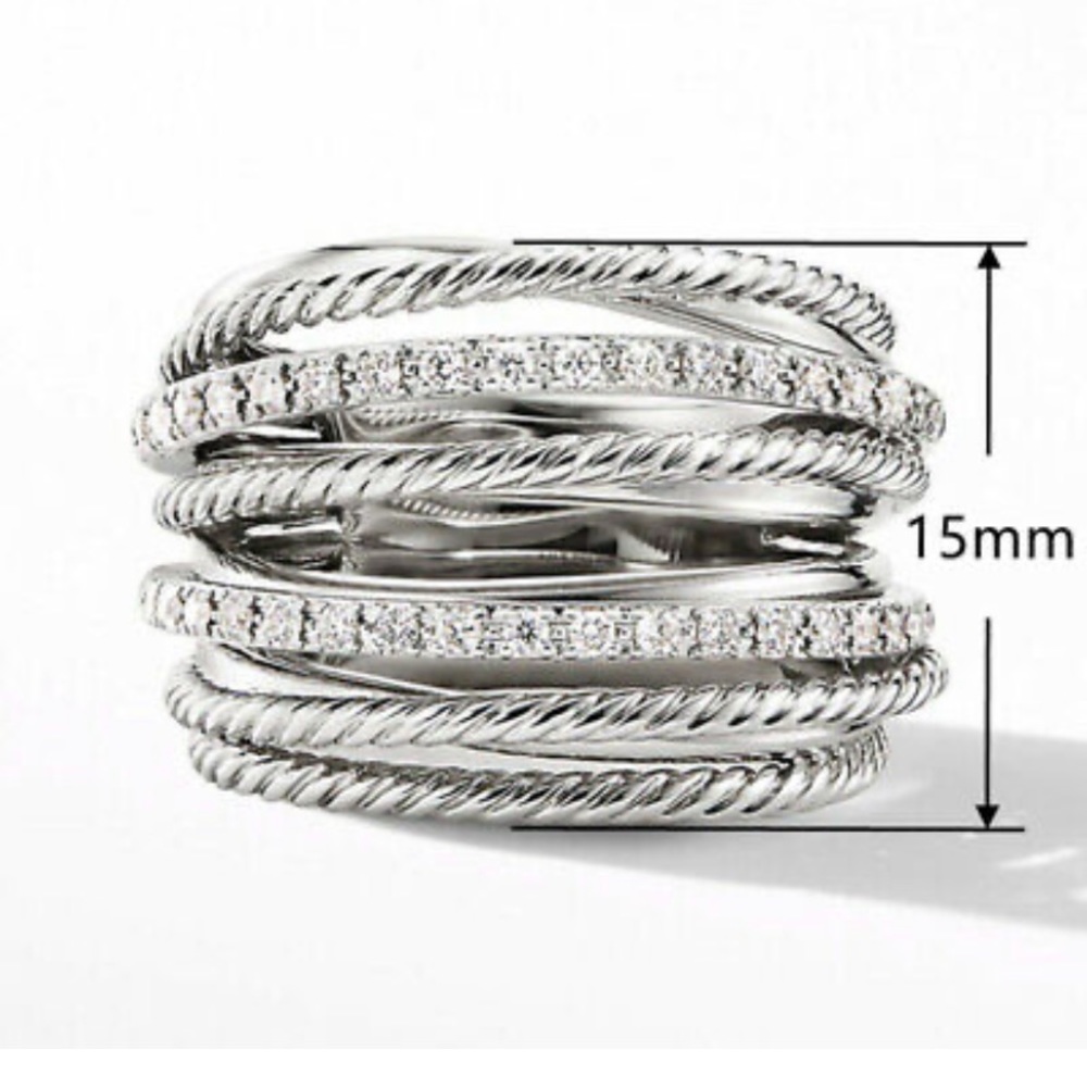 NWT 925 STERLING SILVER LAYERED RING - Picture 2 of 3